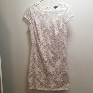 Bebé beaded cream mini dress